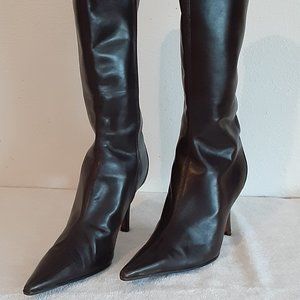 Charles David leather boots stiletto 8B chocolate brown excellent condition